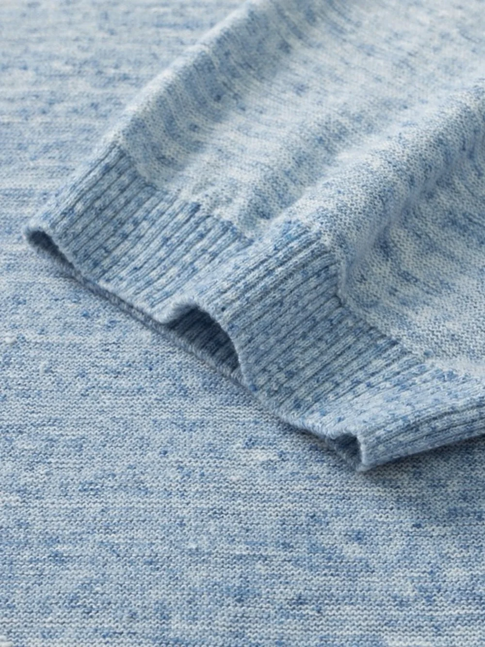 Loro Piana Sky Blue Short-Sleeve Crewneck Sweater